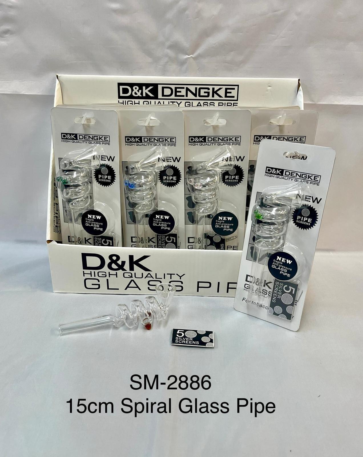 Spiral glass pipe 15cm (pack of 12)