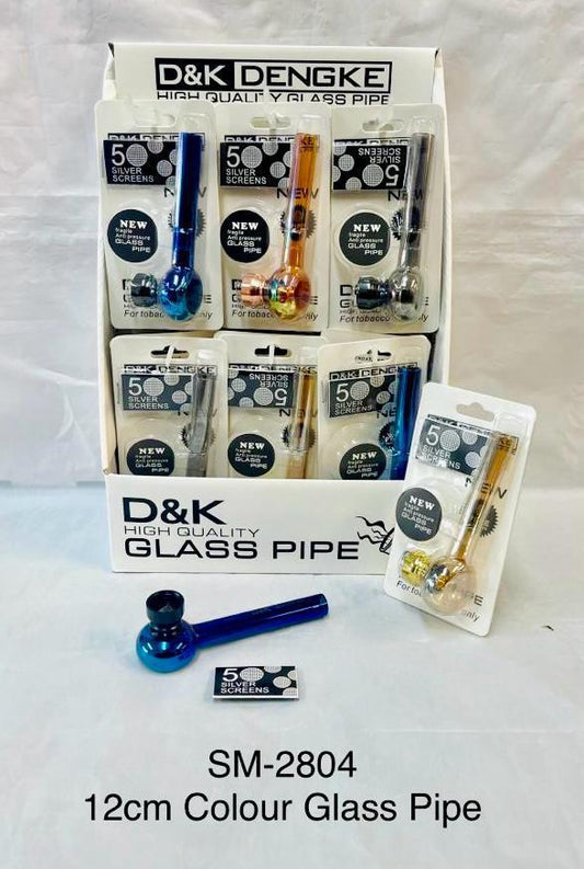 Shiny glass pipe 12cm (pack of 24)