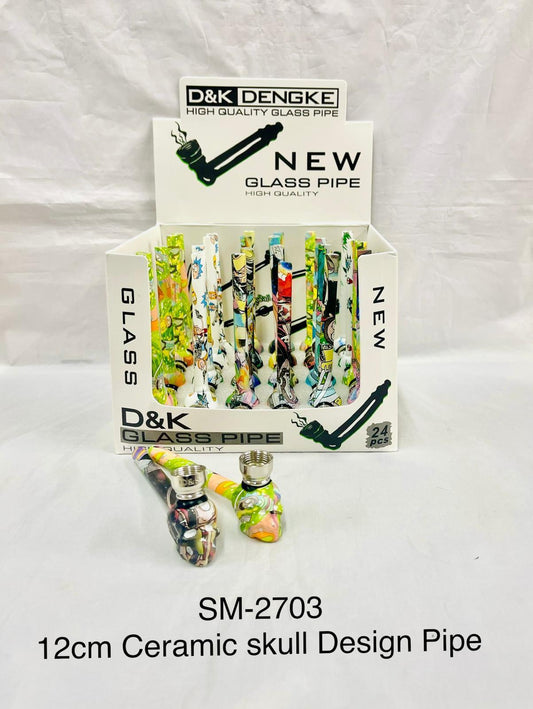 Ceramic skull pipe 12cm (24 pieces in pack)