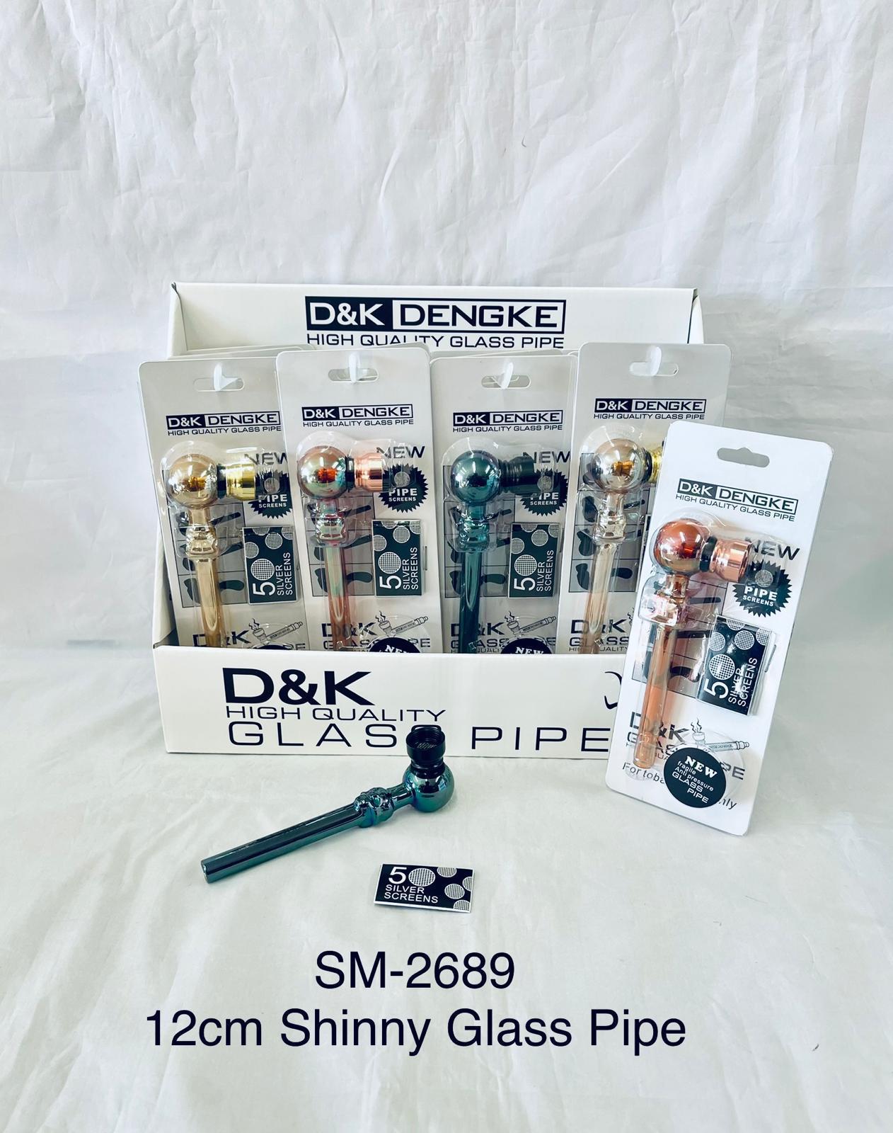 12mm skull shinny  glass pipe (pack of 12)