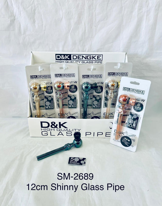 12mm skull shinny  glass pipe (pack of 12)