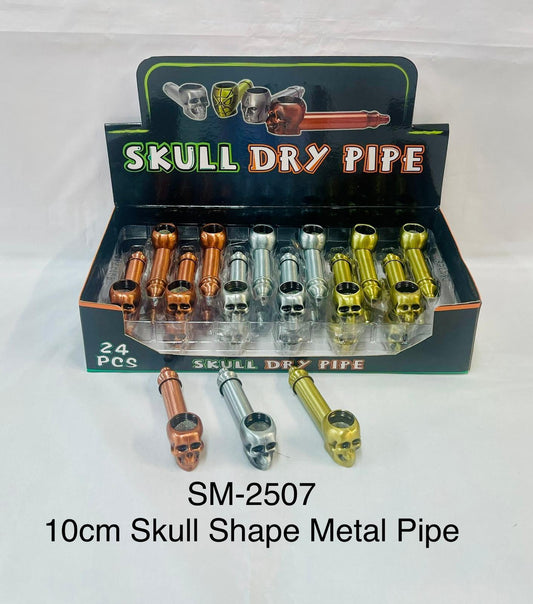 Skull metal pipe 10cm (pack of 24)