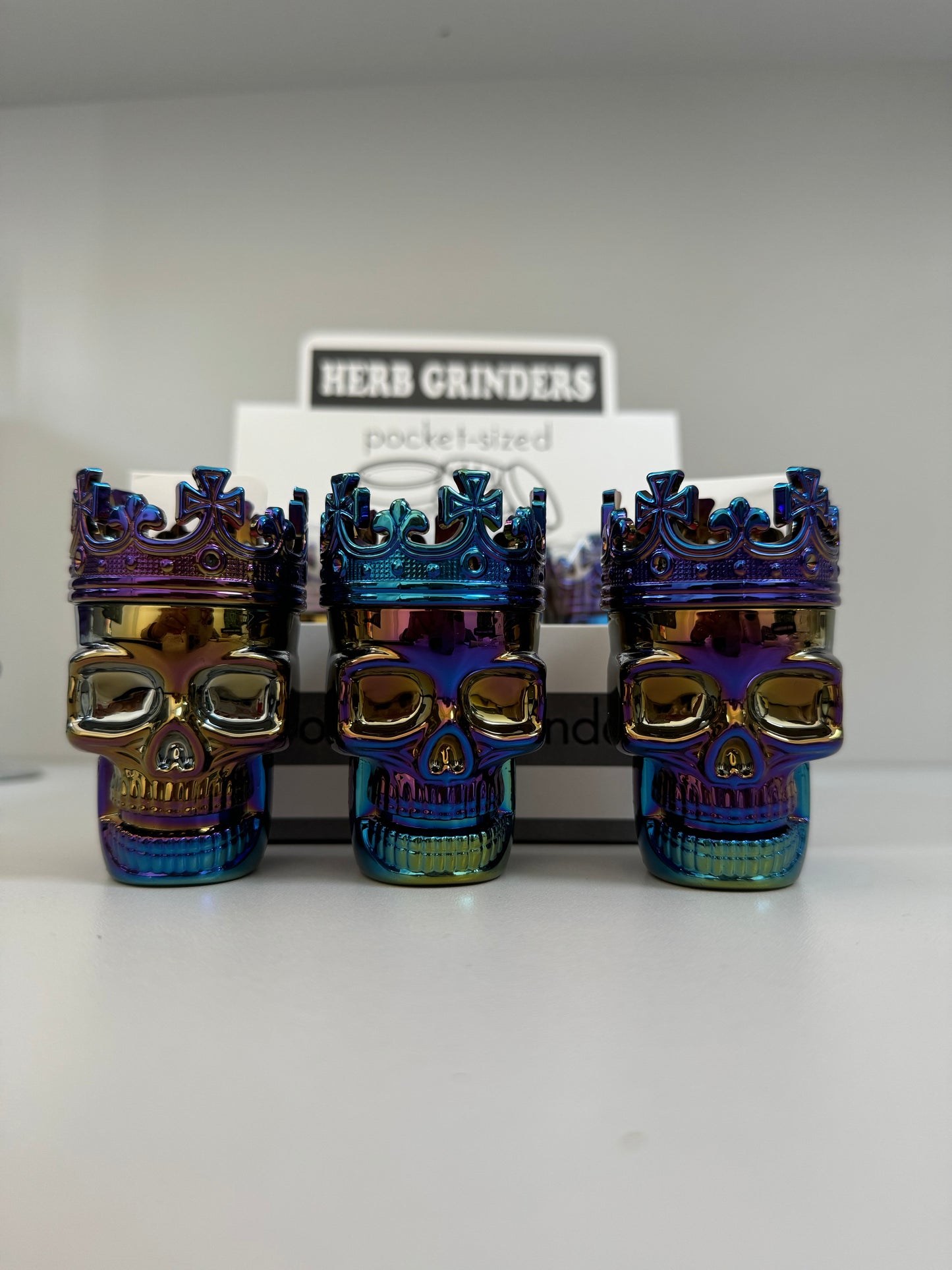 Skull rainbow metal grinder x6