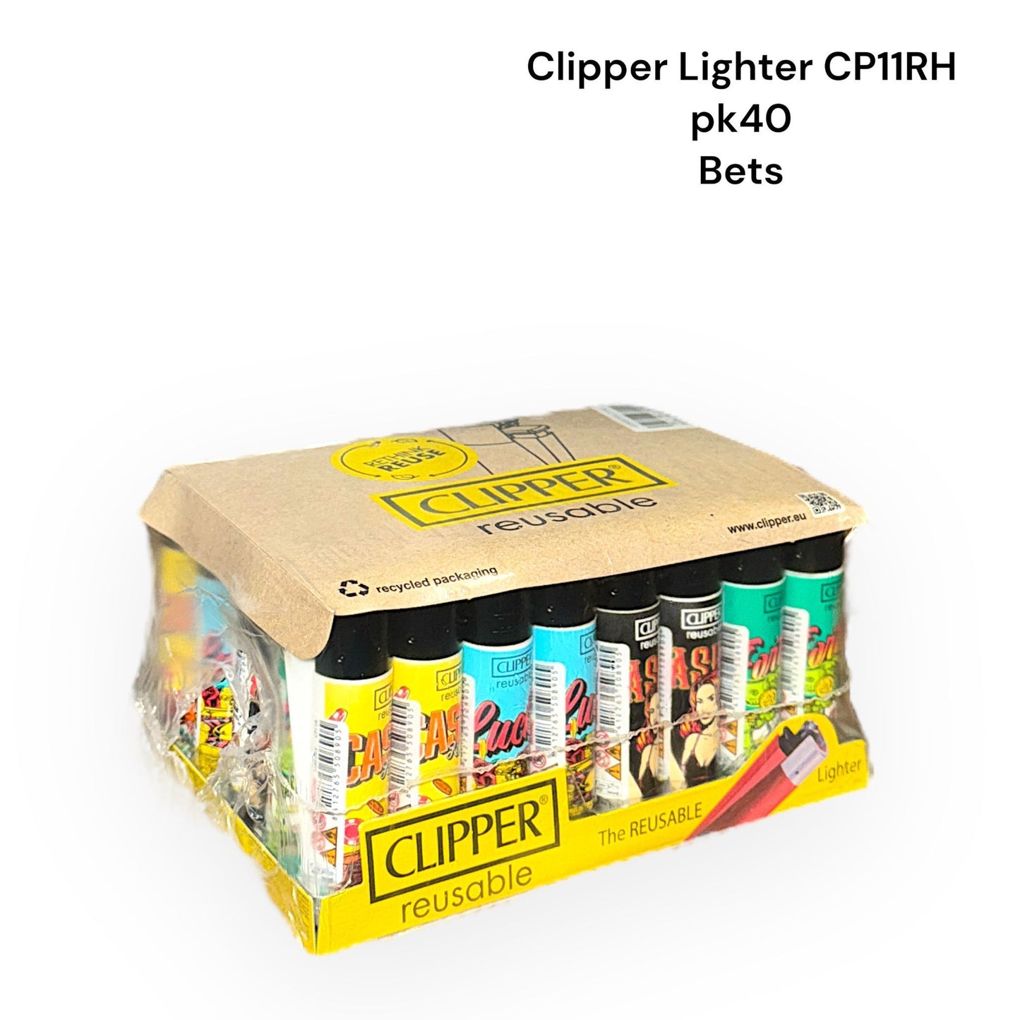 Assorted Printed clipper lighters pack of 48
