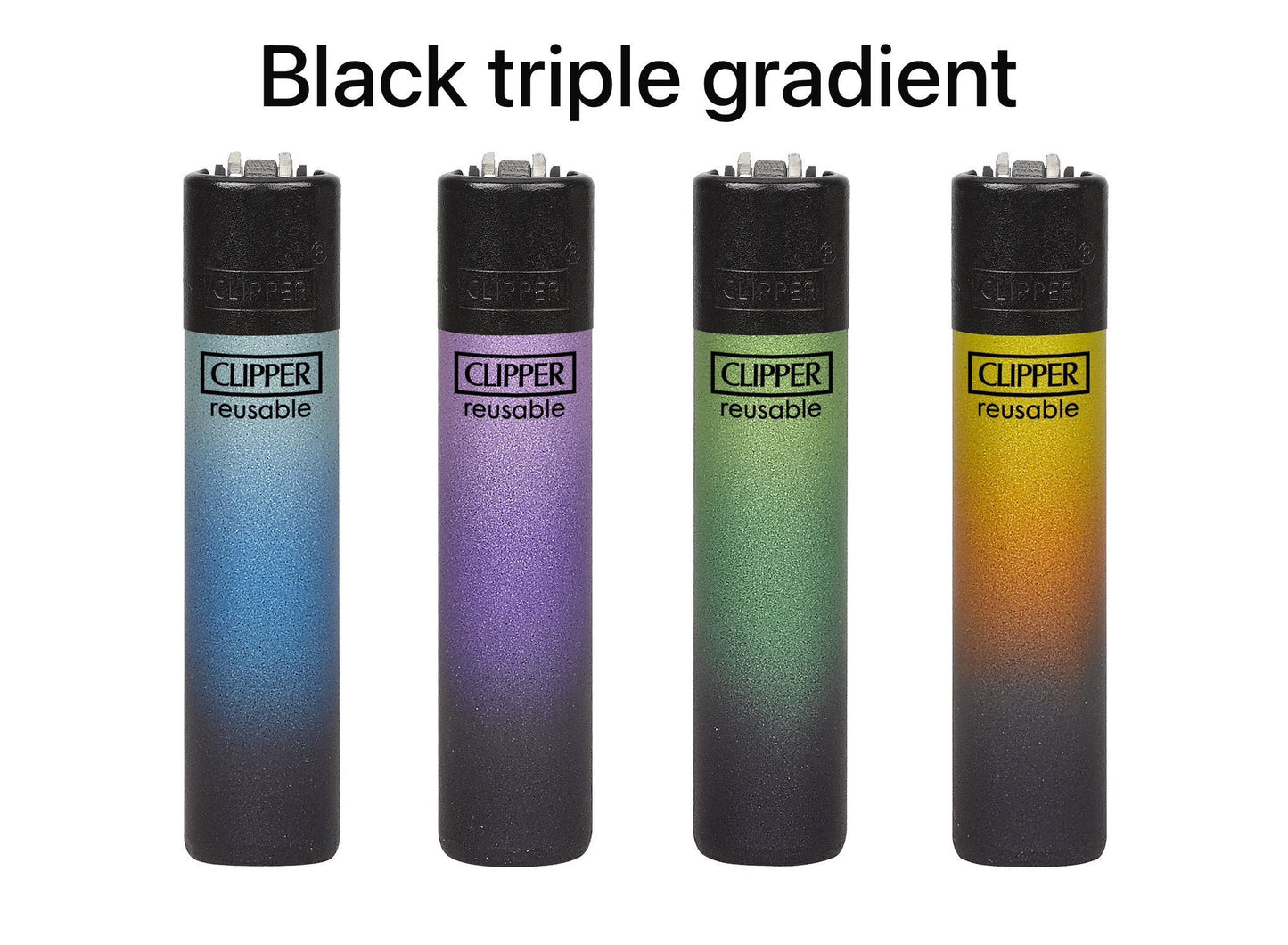 Clipper lighter metallic assorted pack of 48