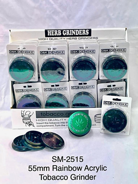 Shiny acrylic grinder 55mm (pack of 24)