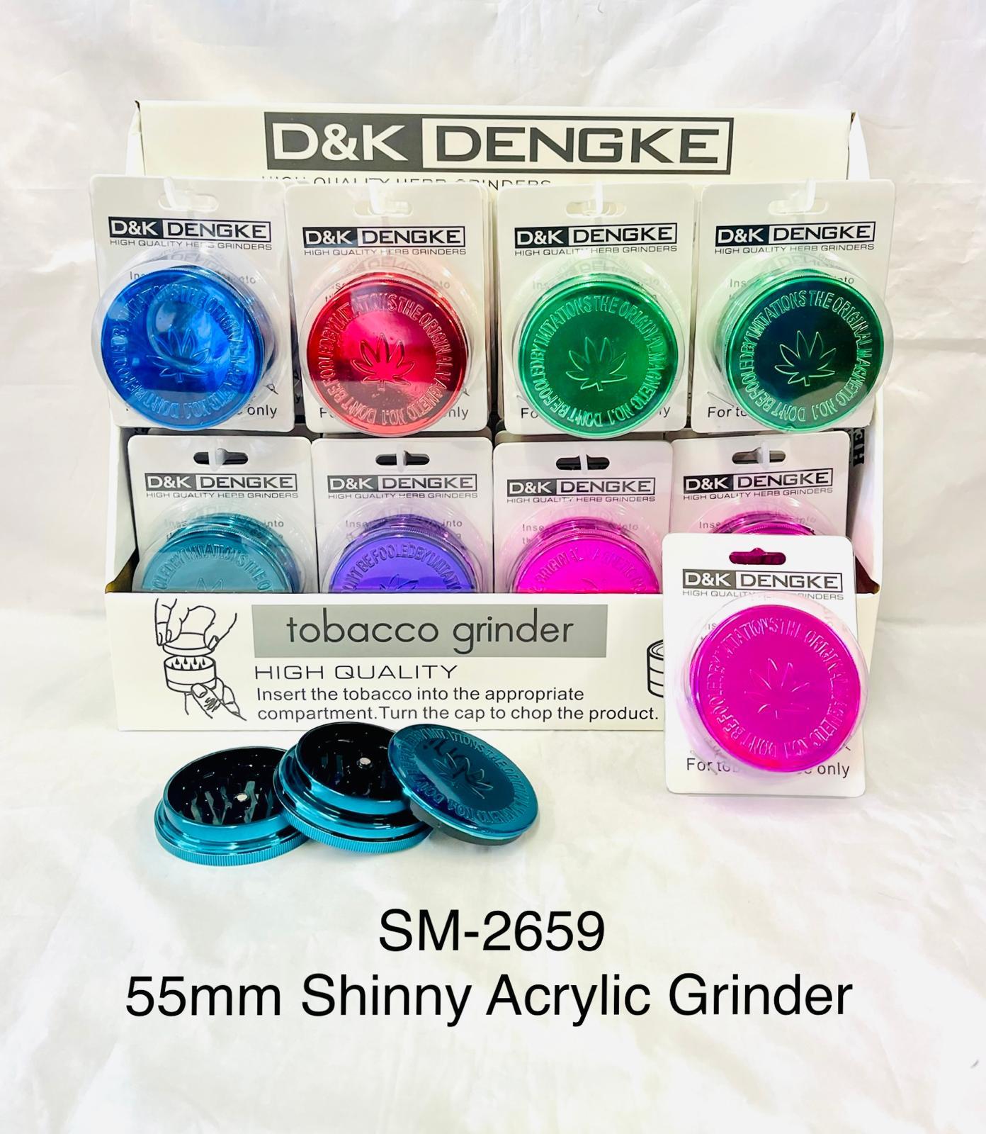 Shiny acrylic grinder 55mm (pack of 24)