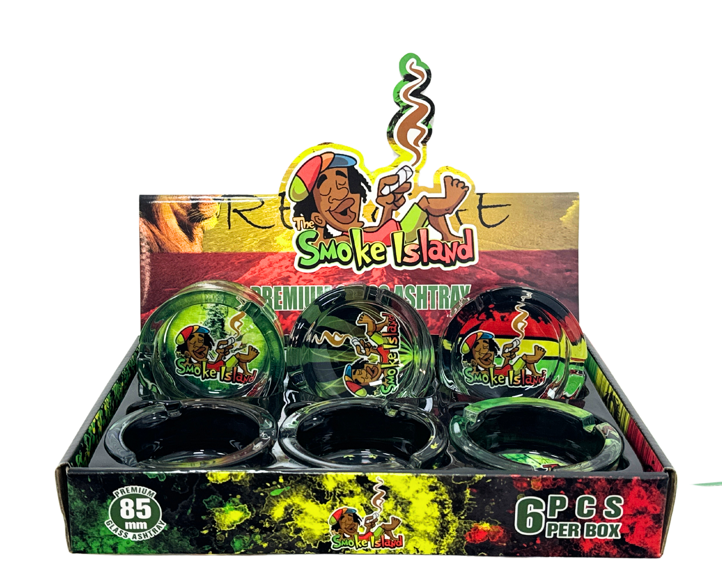 Smoke island glass ashtray