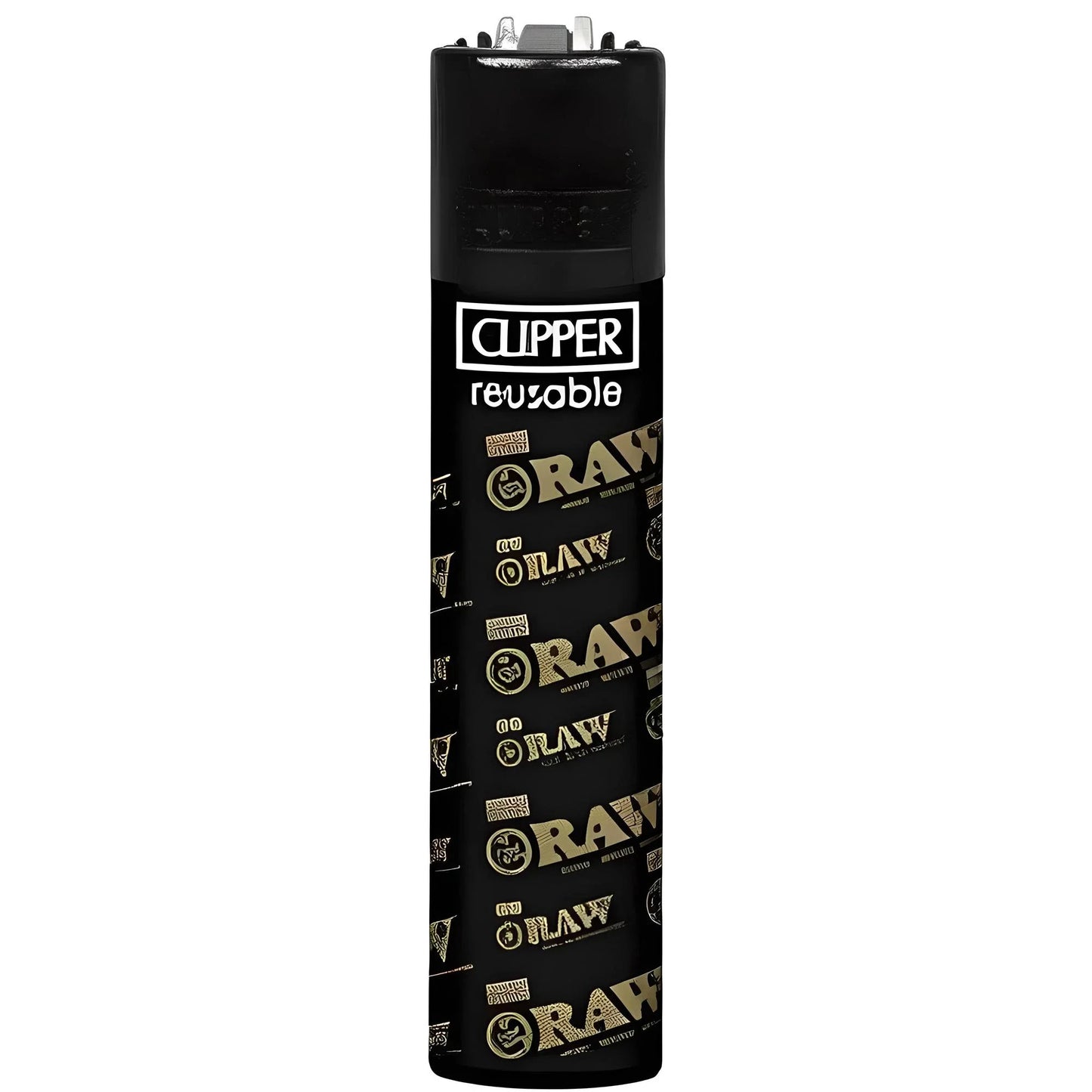 raw clipper black small writing
