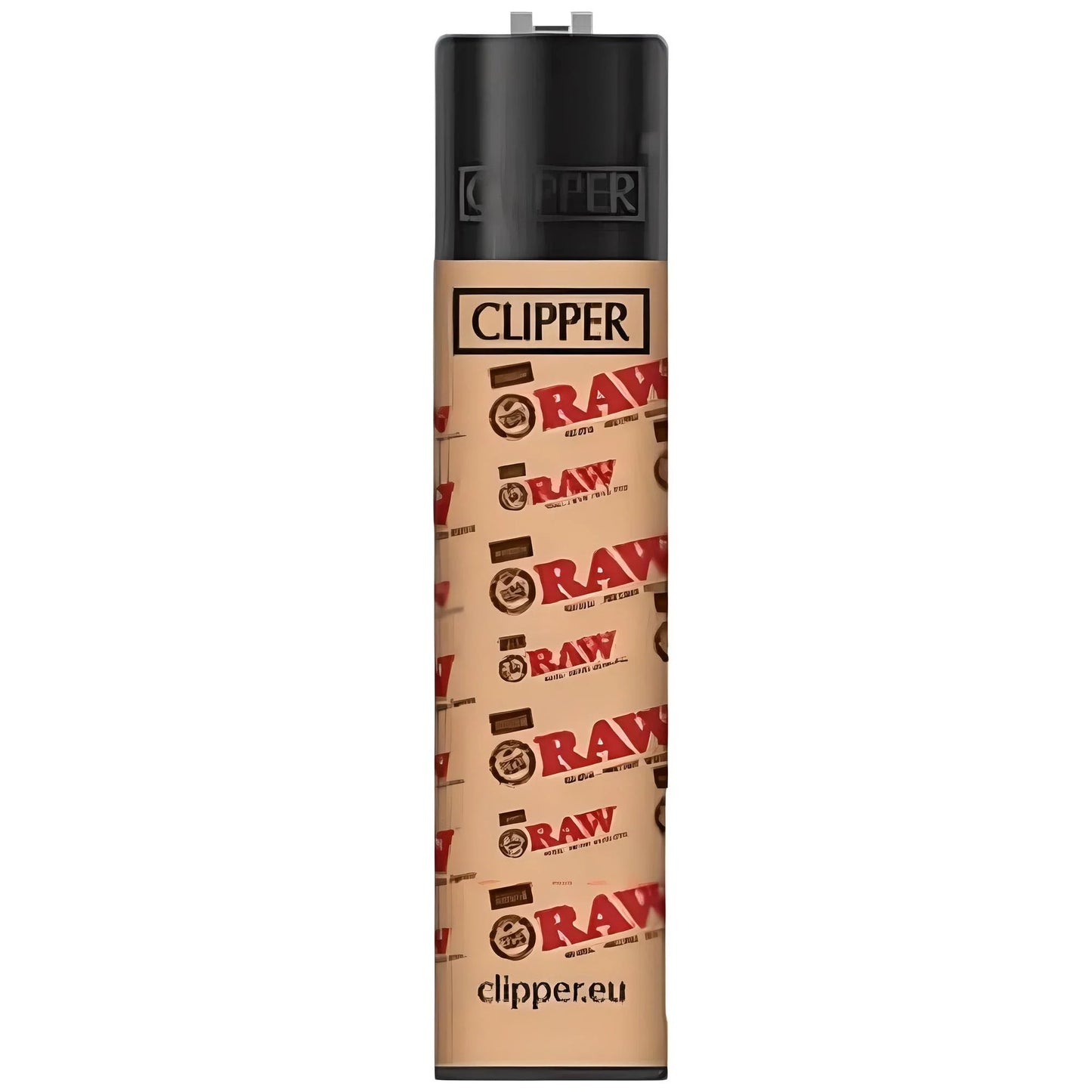 raw clipper brown small writing.