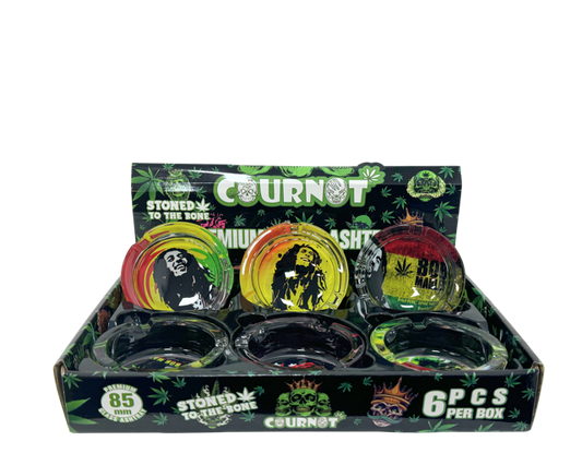 Round glass ashtray x6