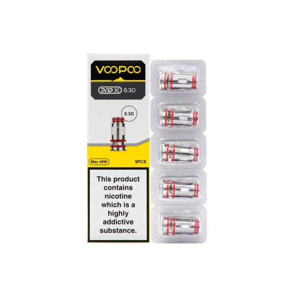 VooPoo PnP X Replacement Coils 5 pack(0.15Ohm/0.2Ohm/0.3Ohm/0.6Ohm)
