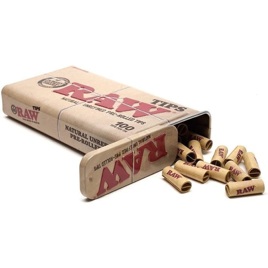 Raw pre rolled tips in a Tin - 6 per box